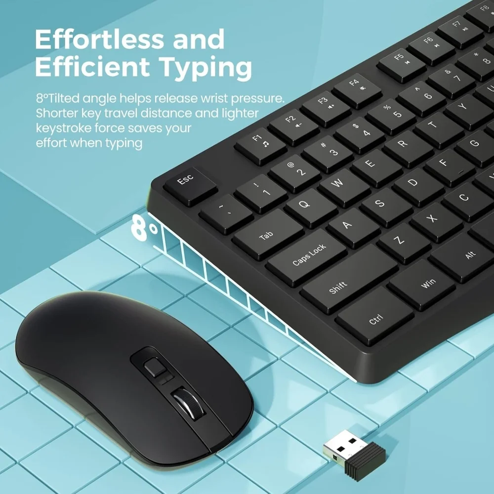 Wireless Black Keyboard and Mouse Combo